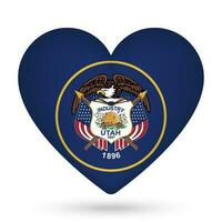 Utah bandeira dentro coração forma. vetor ilustração.