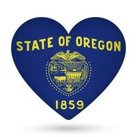Oregon bandeira dentro coração forma. vetor ilustração.