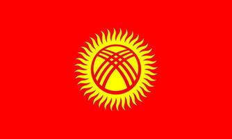 bandeira do Quirguistão, cores oficiais e proporção. ilustração vetorial. vetor