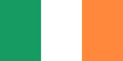 bandeira da irlanda, cores oficiais e proporção. ilustração vetorial. vetor