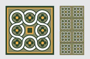 padrões de azulejos antigos design sem costura antigo em ilustração vetorial vetor