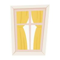 janela com cortinas vetor
