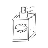 perfume dentro mão desenhado rabisco estilo. vetor ilustração isolado em branco fundo.