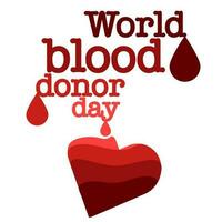 vetor fundo do a mundo sangue doador dia. em formação poster com a incompleto coração do camadas. Junho 14º. a conceito do a hemofilia dia. uma grande coração é uma símbolo do Socorro e ternura