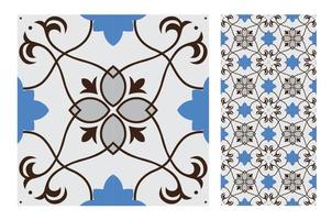 padrões de azulejos antigos design sem costura antigo em ilustração vetorial vetor