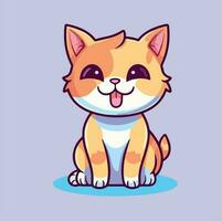 gato fofa chibi kawai engraçado vetor ilustração eps 10