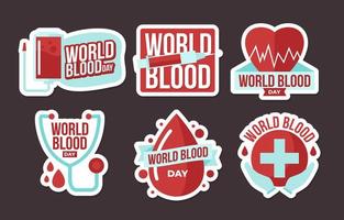 coleção mundial de adesivos de sangue vetor