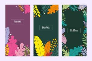 fundo floral com cores gradientes vetor