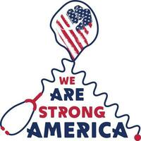 nós estão Forte América tipografia t camisa Projeto vetor, citar Projeto vetor