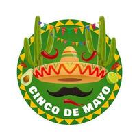 mexicano sombrero do cinco de maionese feriado vetor