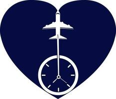 viagem Tempo logotipo desenhos conceito vetor, avião e cronômetro logotipo símbolo ícone modelo vetor