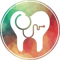 dental estetoscópio logotipo, dental clínica logotipo dente abstrato Projeto vetor