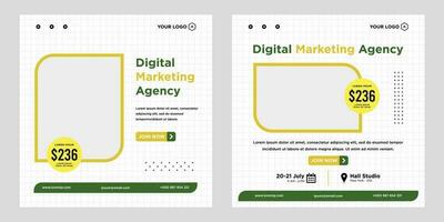 webinar ao vivo de marketing digital e postagem de mídia social corporativa ou banner de modelo vetor