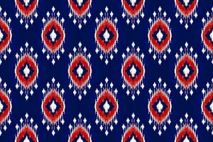 padrão sem emenda de ikat étnico em tribal. estilo americano, mexicano. impressão de ornamento geométrico asteca. vetor