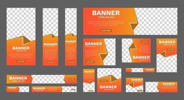 Conjunto de modelos de web design de banner moderno gradiente vetor