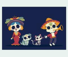 dia de muertos personagem elementos ilustração vetor