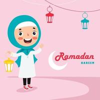 ilustração desenhada à mão para o ramadan kareem e a cultura islâmica vetor