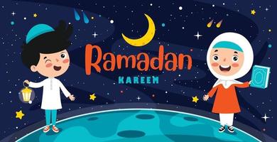 ilustração desenhada à mão para o ramadan kareem e a cultura islâmica vetor