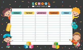 planejador diário e semanal para crianças vetor