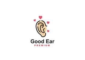 fofa orelha logotipo vetor ícone ilustração com amor
