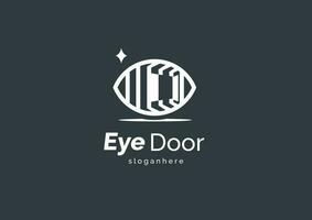 olho logotipo ícone vetor ilustração com aberto porta e Visão