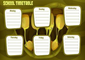 escola calendário modelo, dia das Bruxas zumbi boca vetor