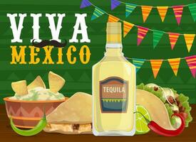 mexicano festa festa Comida e bebida, Viva México vetor
