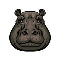 hipopótamo animal selvagem focinho cabeça, isolado vetor