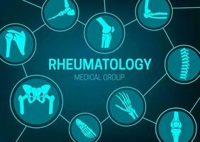 Reumatologia medicamento, juntas raio X vetor bandeira