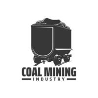 carvão mineração indústria ícone, vetor meu carrinho