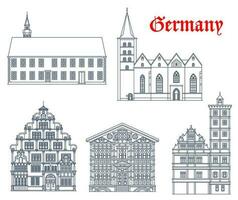 Alemanha ponto de referência edifícios, fachwerk arquitetura vetor
