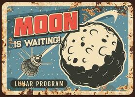 lunar programa vetor oxidado placa, satélite, lua