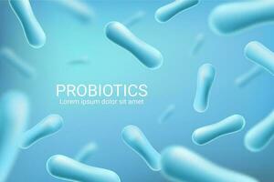 probiótico bactérias, lactobacillus 3d fundo vetor