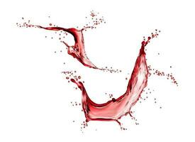 vermelho uva vinho, cereja suco isolado líquido redemoinho vetor