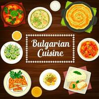 vegetal e carne Comida pratos, búlgaro cozinha vetor
