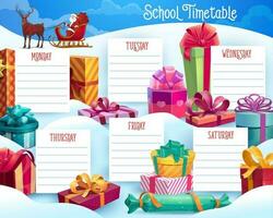 escola calendário com Natal presentes e santa vetor