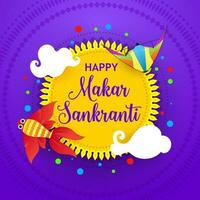 feliz Makar Sankranti festival vetor bandeira