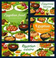 egípcio cozinha carne, vegetariano refeições vetor bandeira