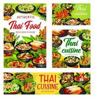 tailandês cozinha vetor ásia pratos faixas definir.