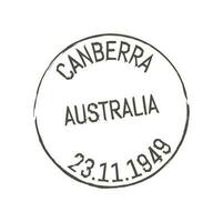 Austrália Canberra postagem e postal carimbo vetor