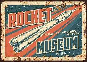 foguete museu vetor oxidado placa, míssil voar