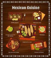 mexicano cozinha restaurante refeições cardápio vetor