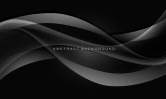 abstrato vidro lustroso linha espiral curva onda movimento em Preto Projeto moderno luxo futurista tecnologia criativo fundo vetor