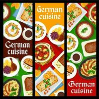 bandeiras de vetor de comida de restaurante de cozinha alemã