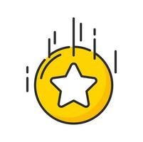 ouro moeda com Estrela ícone, bônus, cliente recompensa vetor