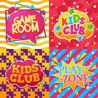 crianças clube, jogos sala, jogar zona vetor