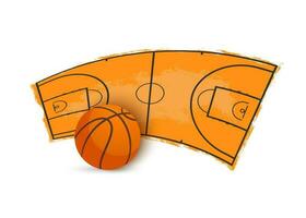 basquetebol bola e jogando arena vetor ícone