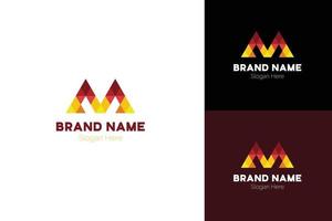 design do logotipo m da letra corporativa da empresa vetor