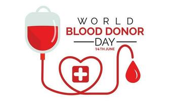 sangue doação. 14º Junho mundo sangue doador dia modelo. bandeira Projeto modelo vetor ilustração fundo Projeto.