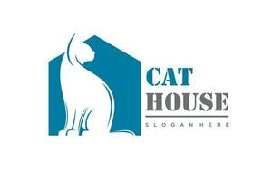 gato animal casa casa logotipo vetor ícone ilustração